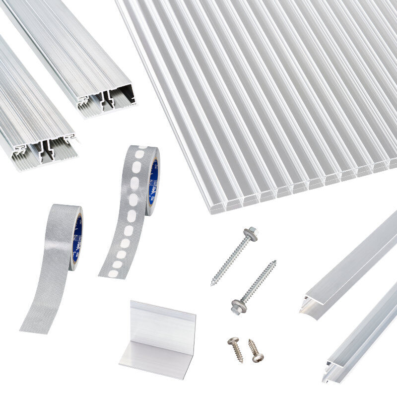 Polycarbonat Stegplatten | Terrassendach-Set | einfachem Alu Verlegeprofil | 16 mm | glasklar Polycarbonat Stegplatten | Terrassendach-Set | einfachem Alu Verlegeprofil | 16 mm | glasklar von Scobalit