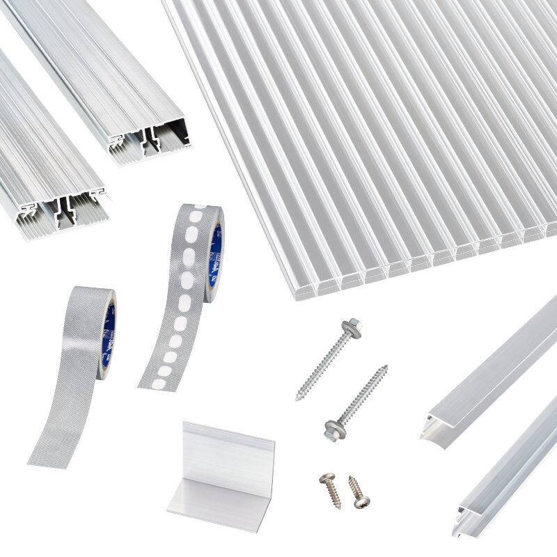 Polycarbonat Stegplatten | Terrassendach-Set | einfachem Alu Verlegeprofil | 16 mm | glasklar von Scobalit