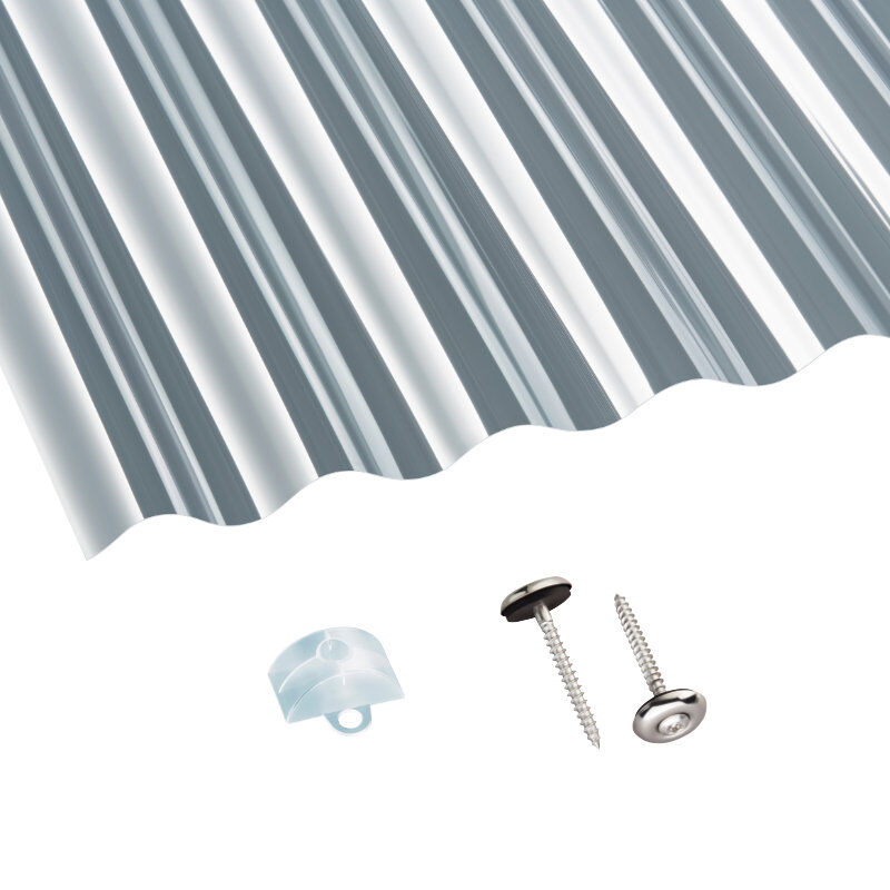 Polycarbonat | Terrassendach-Set | Sinusplatte | 76/18 | 1,3 mm | glatt | klar Polycarbonat | Terrassendach-Set | Sinusplatte | 76/18 | 1,3 mm | glatt | klar von Scobalit
