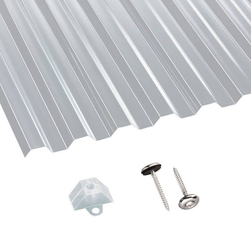 Polycarbonat | Terrassendach-Set | Spundwand | 76/18 | 0,8 mm | glatt | klar von Scobalit