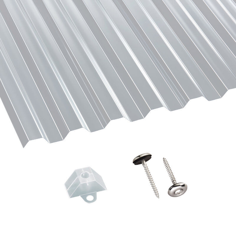 Polycarbonat | Terrassendach-Set | Spundwand | 76/18 | 1,3 mm | glatt | klar Polycarbonat | Terrassendach-Set | Spundwand | 76/18 | 1,3 mm | glatt | klar von Scobalit