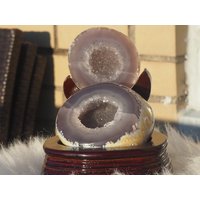 1, 7 Pfund Blauer Achat Druzy Geode Paar - Schmuckbox Box Metaphysical Crystal von ScorpioDivineCrystal