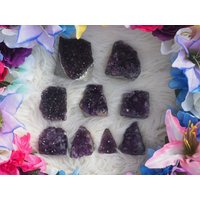 Deep Bright Purple Amethyst Cluster/Cut Base Druzy Geode | Klein Bis Medium von ScorpioDivineCrystal