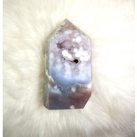 Druzy Pink Amethyst X Moody Flower Achat Tower - Metaphysical Crystal von ScorpioDivineCrystal
