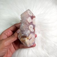 Quartzy Amethyst X Flower Achat Tower - Metaphysical Crystal von ScorpioDivineCrystal
