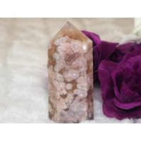 Vollgarten Blumenachat Mit Pfirsich/Rosa & Pastellblauen Blüten - Metaphysical Crystal von ScorpioDivineCrystal