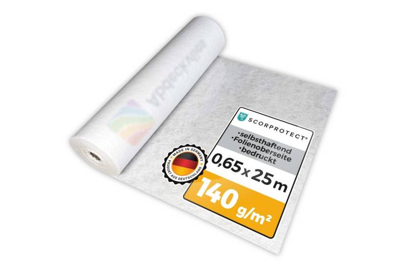 Scorprotect® Bodenschutzvlies Scorprotect® Schutzvlies selbsthaftend mit Logo 0,65 m x 25 m 140 g von Scorprotect®