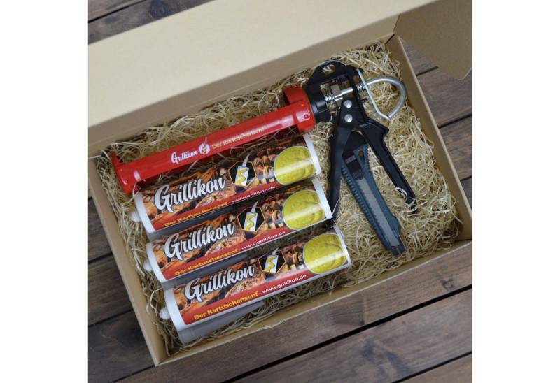 Scorprotect® Grillschürze Grillikon Geschenkset „Lehrling“ 3x Senf in 300 ml Kartusche von Scorprotect®