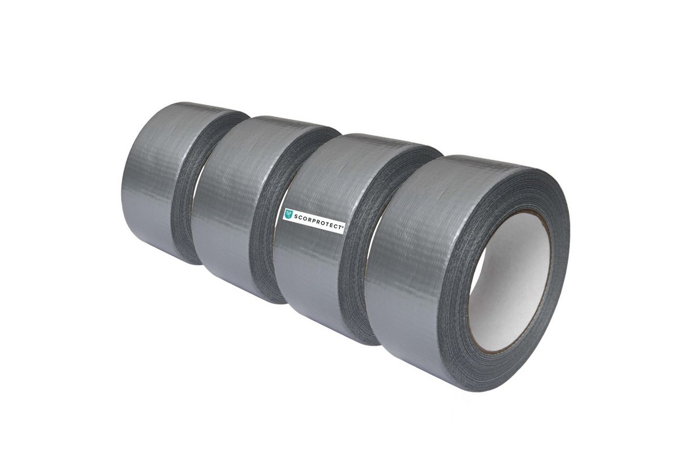 Scorprotect® Klebeband 4x Gewebeklebeband silbergrau Panzertape Gaffaband 48 mm x 50 m von Scorprotect®