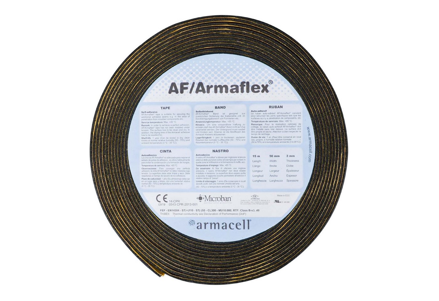 Scorprotect® Rollladenkastendämmung original AF Armaflex® Kautschuk Klebeband schwarz 50 mm x 15 m von Scorprotect®