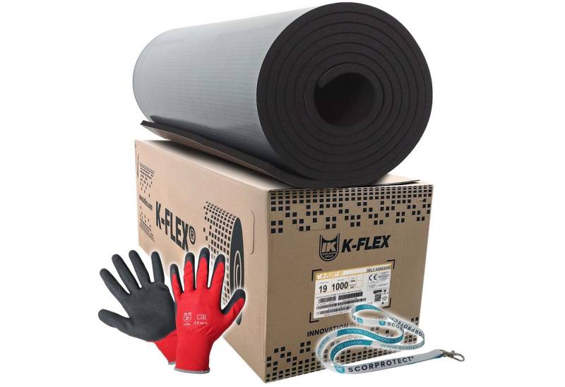 Scorprotect® Rollladenkastendämmung K-Flex ST Isolierplatte SK + Handschuhe + Scorprotect® Schlüsselband von Scorprotect®