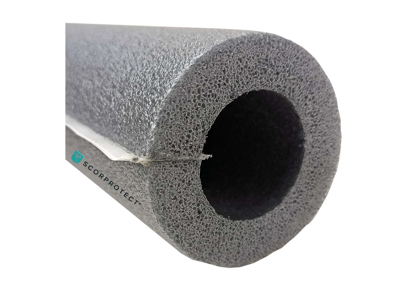 Scorprotect® Steinwolle PE Rohrisolierung selbstklebend 1 m Ware Farbe grau von Scorprotect®