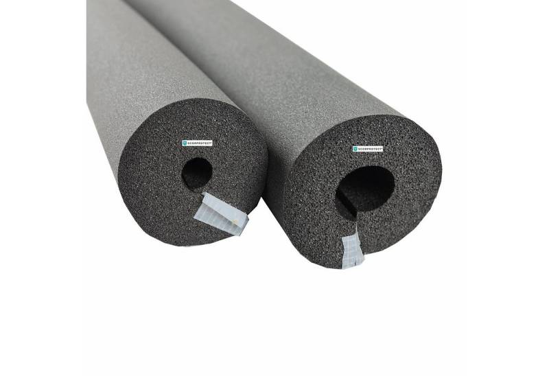 Scorprotect® Steinwolle Selbstklebende Kautschuk Rohrisolierung Heizung Sanitär GRAU 2m von Scorprotect®