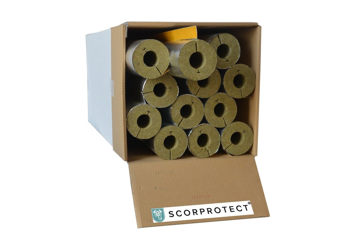 Scorprotect® Steinwolle voller Karton Rohrschale Rohrisolierung Steinwolle alukaschiert 0.040 W/mK, (12-St) von Scorprotect®