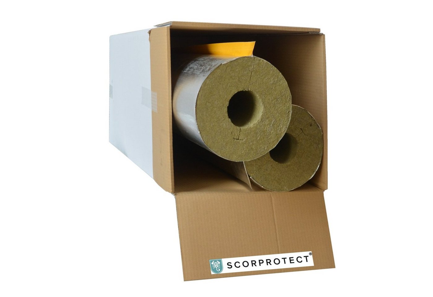 Scorprotect® Steinwolle voller Karton Rohrisolierung Steinwolle alukaschiert 0.040 W/mK, (2-St) von Scorprotect®