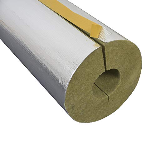 Alukaschierte 100% Rohrschale Rohrisolierung Steinwolle 0.040 W/MK (Steinwolle, 28 x 34 mm x 1 Meter) von Scorprotect