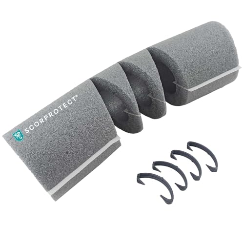 Scorprotect® PE Rohrisolierung Bogen 90 Grad hellgrau SELBSTKLEBEND + 4 Clipse (18 x 13 mm PE Bogen SK) von Scorprotect
