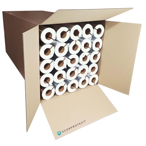 Scorprotect® voller Karton selbstklebende Alu PUR Rohrschale / Rohrisolierung mit Gewebemantel (Alu, 35 x 20 mm x 1 Meter) von Scorprotect