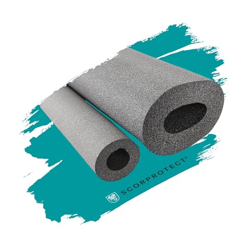 Scorprotect® Selbstklebende Kautschuk Rohrisolierung 2m Stange Heizung Sanitär GRAU (SCP-SKH15-27) von Scorprotect