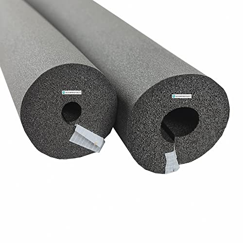 Scorprotect® Selbstklebende Kautschuk Rohrisolierung 2m Stange Heizung Sanitär GRAU (SCP-SKH28-24) von Scorprotect