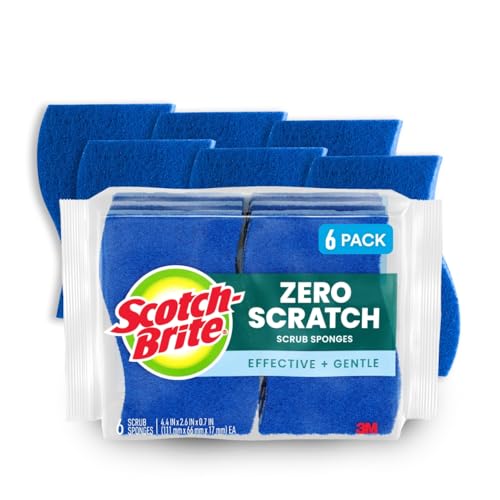 3M 526 No Scratch Multi-Purpose Scrub Schwamm, 4 2/5 x 2 3/5'', Blau, 6/Pack von Scotch-Brite