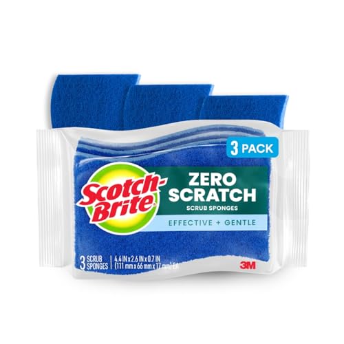 Non-Scratch Multi-Purpose Scrub Sponge, 4 2/5 x 2 3/5", Blue, 3/Pack von Scotch-Brite
