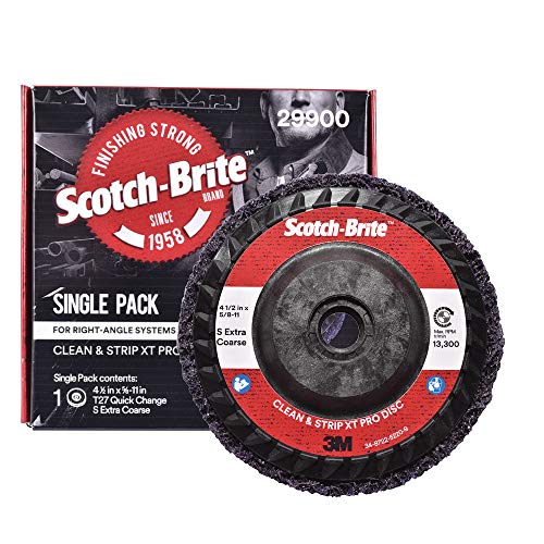 Scotch-Brite Clean and Strip XT Pro Disc – Rost- und Farbabisolierscheibe – 11,4 cm Durchmesser x 5/8-11 Schnellwechselgewinde – extra grobes Siliziumkarbid – 1 Stück von Cubitron