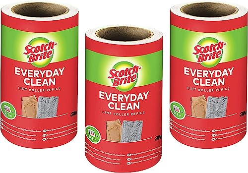 Scotch-Brite Everyday Clean Ersatz-Fusselrolle, 3x56 Blatt, Weiß von Scotch-Brite