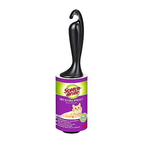 Scotch-Brite Pet Extra Sticky Roller, 48 Blatt - Fusselroller für Tierhaare - Katzenhaare, Hundehaare - und Kleidung von Scotch-Brite