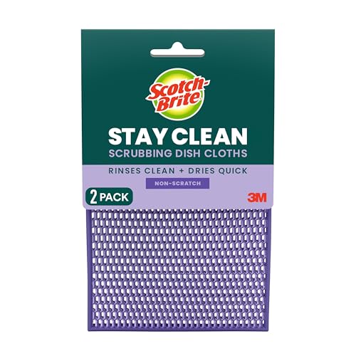 Scotch-Brite Stay Clean Schrubben Geschirrtücher, Wiederverwendbare und langlebige Netz-Geschirrtücher, die schnell trocknen und Gerüche widerstehen, kratzfreie Scheuertücher, die sicher auf Allen Scotch-Brite Stay Clean Schrubben Geschirrtücher, Wiederverwendbare und langlebige Netz-Geschirrtücher, die schnell trocknen und Gerüche widerstehen, kratzfreie Scheuertücher, die sicher auf Allen von Scotch-Brite