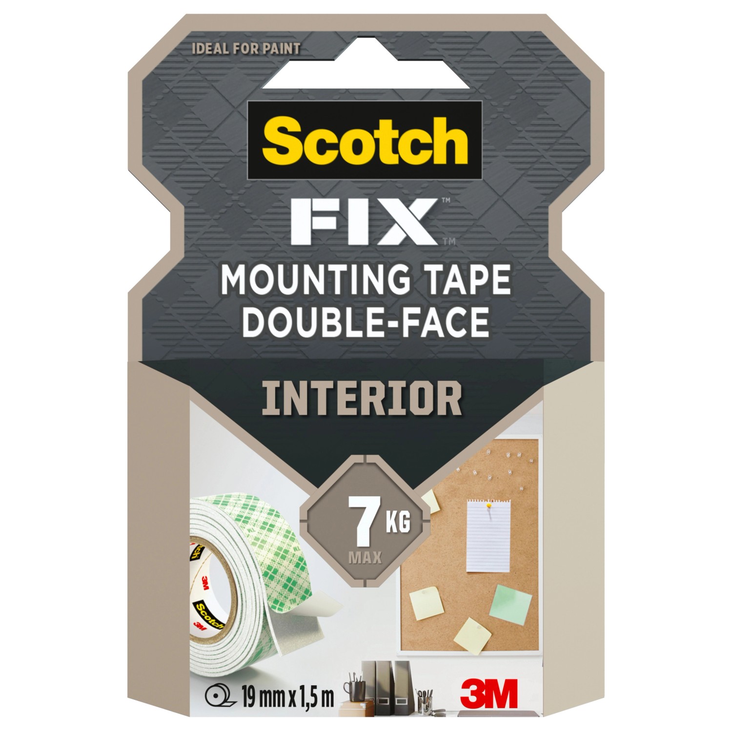 Scotch-Fix Innenmontageband 4496G-1915-P Doppelseitig 19 mm x 1,5 m Weiß von Scotch-Fix