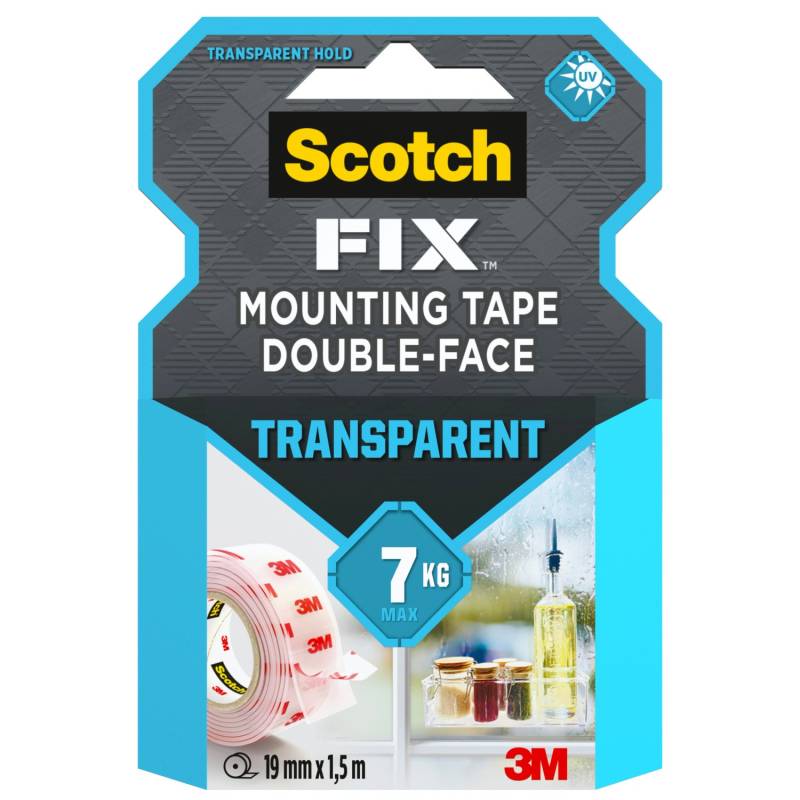 Scotch-Fix Montageband 4910C-1915-P Doppelseitig 19 mm x 1,5 m Transparent von Scotch-Fix