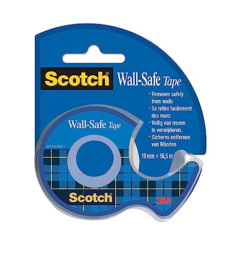 Scotch 183-EFDG Wall-Safe Klebeband 19 mm x 16, 5 m, 1 Rolle, 1 Maxi-Abroller von Scotch