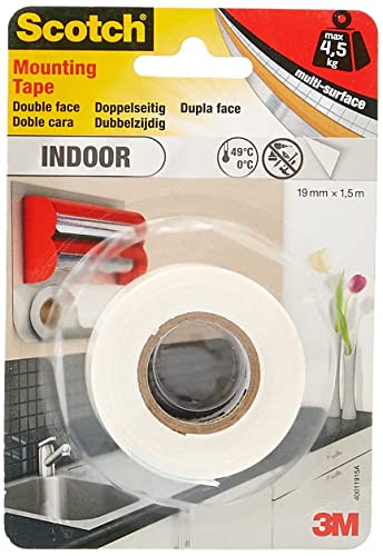 Scotch-Fix Innenmontageband 4496G-1915-P, 19 mm x 1,5 m, 1 Rolle/Packung (Verpackung kann abweichen) von Scotch FIX