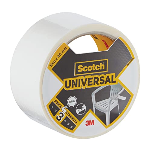 Scotch 4101W10 Gewebeband universal Supreme, extra stark klebend, 48 mm x 10 m, weiß von Scotch