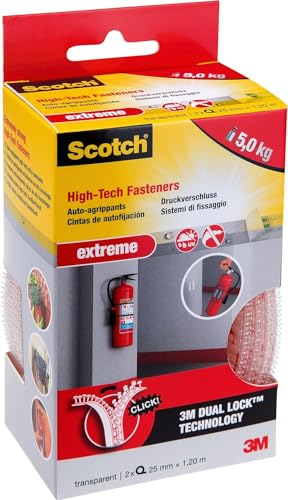 Scotch Extreme Verschlüsse,Transparent - 2 Rollen, 25 mm x 1,2 m, für den Innen- und Außenbereich - Hält bis zu 5 kg von ScotchBlue