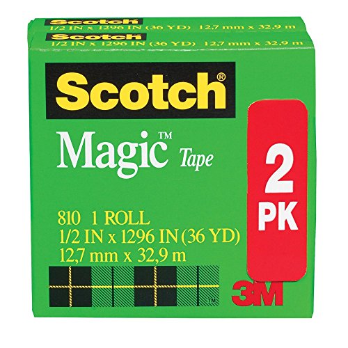 Scotch 810 Magic Fotosicheres beschreibbares selbstklebendes unsichtbares Klebeband mit 2,5 cm Core44; Matte Clear44; 2 Stück von Scotch