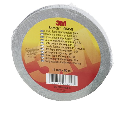 3M 9545NG15 Scotch 9545N Imprägniertes Gewebeband, 15 mm x 50 m, 0,3 mm, Grau von 3M