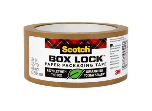 Scotch Box Lock Paper Packaging Tape, 1.88" x 25 Yd., Pack of 8 Rolls von Scotch