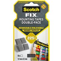 Scotch FIX™ REMOVABLE SQUARES doppelseitige Klebepads für max. 225,0 g 12,7 x 12,7 mm, 64 St. von Scotch