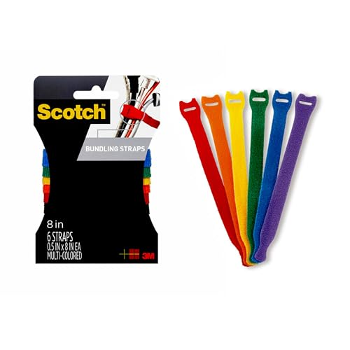 Scotch Mounting, Fastening & Surface Protection RF3730, Assorted Colors, Scotch Bundling Straps, 1,3 cm x 8, 1 Pack, 1,3 x 20,3 cm von Scotch