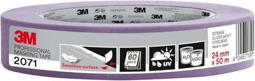 3M Pro Malerabdeckband 2071 - 1 Rolle, 24 mm x 50 m, Lila - für empfindliche Oberflächen, innen und außen, UV-beständig, für Maler- und Dekorationsarbeiten 3M Pro Malerabdeckband 2071 - 1 Rolle, 24 mm x 50 m, Lila - für empfindliche Oberflächen, innen und außen, UV-beständig, für Maler- und Dekorationsarbeiten von 3M Pro