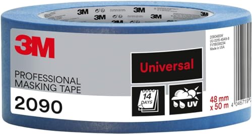 3M Pro Hand-Masker 2090 Profi Malerband für glatte Oberflächen, UV-beständig, innen und außen, 48 mm x 50 m 3M Pro Hand-Masker 2090 Profi Malerband für glatte Oberflächen, UV-beständig, innen und außen, 48 mm x 50 m von 3M Pro
