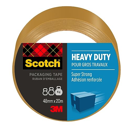 Scotch Strapazierfähiges Verpackungsband, Braun, 1 Rolle, 48 mm x 20,3 m – ideal zum Verpacken von Kartons und Paketen von Scotch