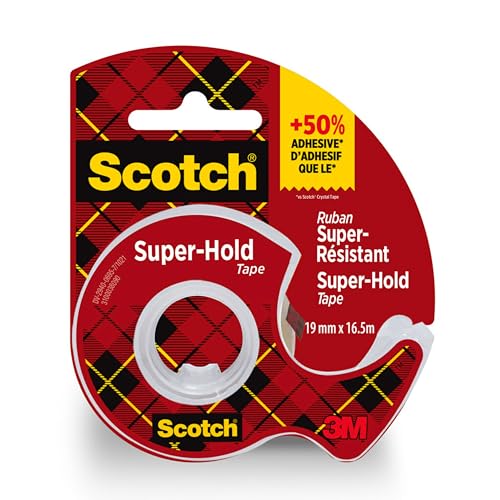 Scotch Super-Hold Tape, 19 mm x 16.5 m, 1 Rolle auf Handabroller/Pack von Scotch