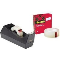 3M - Tischabroller ® Sparset C38 19 mm x 33 m (b x l) inkl. 1 Rolle ® Crystal Klebefilm 19 mm x 10 m (b x l) schwarz von 3M