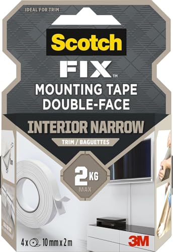 Scotch-Fix Montageband für Zierleisten - 4 Rollen, 10 mm x 2 m - Innenbereich, für elektrische Zierleisten und Fußleisten - Hält bis zu 2 kg von ScotchBlue
