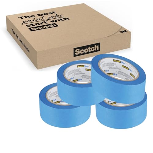 ScotchBlue Premium Malerkrepp Universal, 24 mm x 41 m, 4 Rollen/Packung - Vielseitiges Scotch Klebeband für Malerarbeiten und Dekoration, für Innen und Außen, Abklebeband/Kreppband - 70% PEFC von ScotchBlue