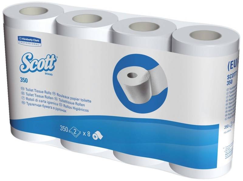 Scott Toilettenpapier Kleinrollen Toilet Tissue - 2-lagig Mikroprägung hochweiß Rolle mit 35 von Scott