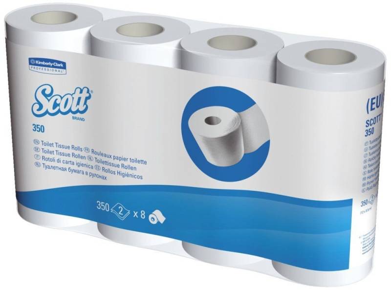 Scott Toilettenpapier Kleinrollen Toilet Tissue - 2-lagig Mikroprägung hochweiß Rolle mit 35 von Scott